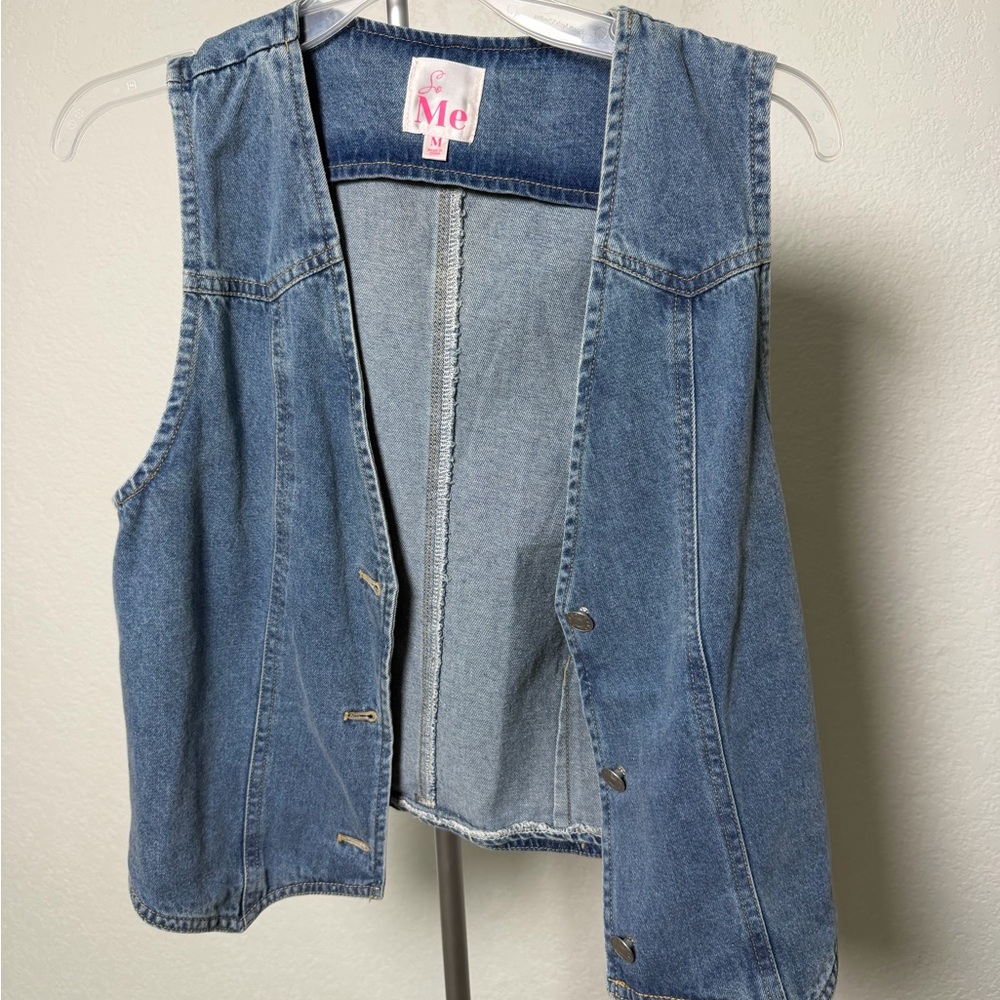 So Me Denim Sleeveless Jean Vest - Blue